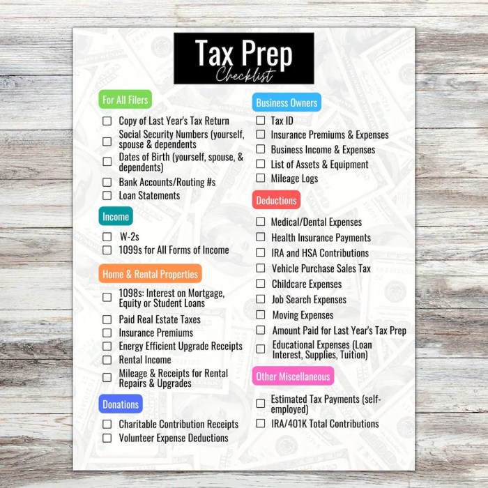 Tax preparation checklist
