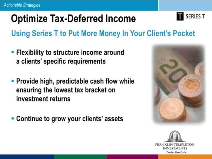 Income deferred optimize tax ppt powerpoint presentation